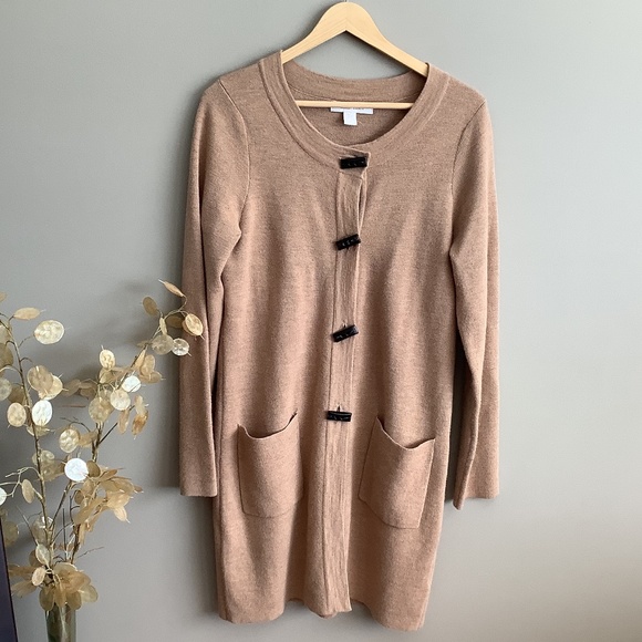 🍁 Long Merino Wool Cardigan-perfect fall sweater - Picture 1 of 9